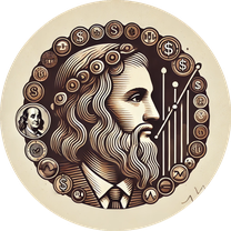 Marchio di DaVinci Capitals: il profilo di Leonardo entro una corona di monete